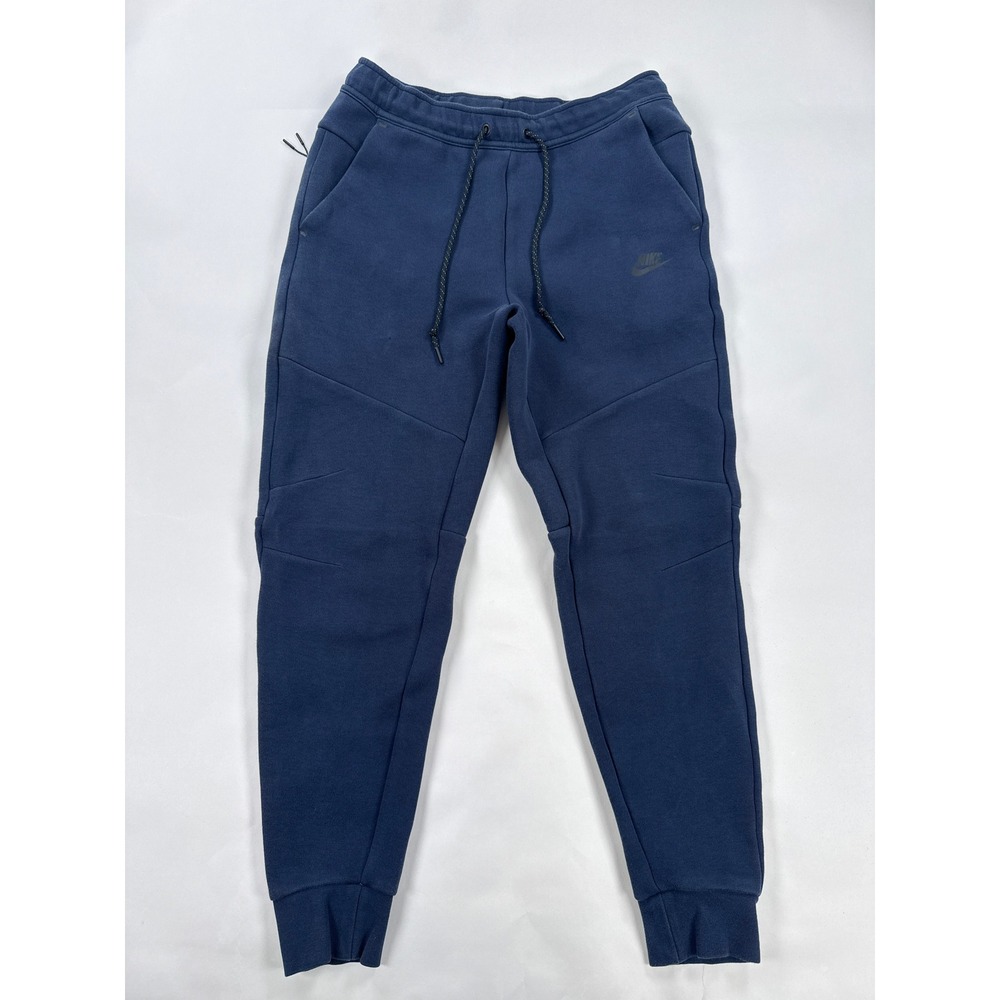 Nike Mens Joggers Size M Navy Blue Tech Fleece Tapered Sweatpants Activewear